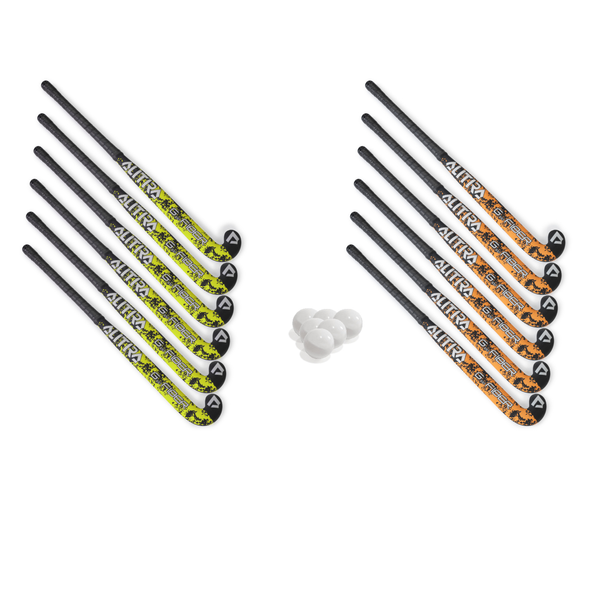 Hockey set: 12 sticks and 6 balls